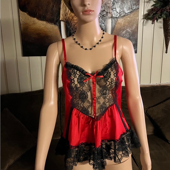Stroke Of Midnight • Red/ Black • Sexy • Small • Teddy Lingerie - Picture 10 of 16